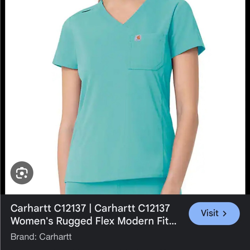 Carhartt Women's Rugged Flex Modern Fit Scrub Top - Teal